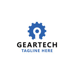 Gear Technology With Modern style Logo design Vector