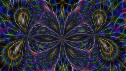 Abstract fractal symmetrical patterned background.