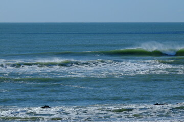 A big wave breaking in the west of France. 