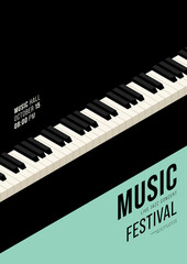Music poster design template background decorative with isometric piano © thenatchdl