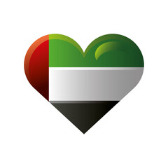 UAE National day, flag shaped heart celebration