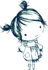 cute baby girl vector illustration