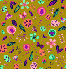 Vector fabric print pattern design for girls kids