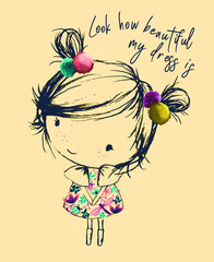 cute baby girl vector illustration