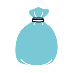 trash bag icon, half line half color style