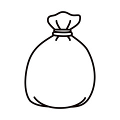 trash bag icon, line style