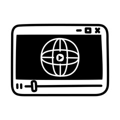 news video player icon, silhouette style