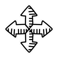 cross arrows icon, line style