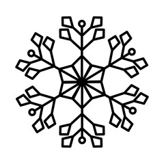 decorative snowflake icon, line style