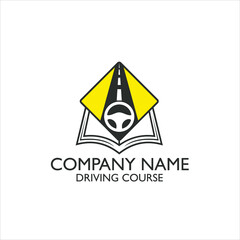 Logo template for driving course. Vector art.