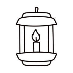 christmas lantern icon, line style