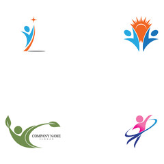 Set Human character logo sign