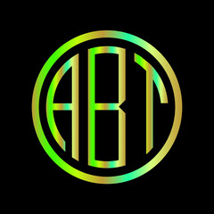 
ABT letter logo design/abt gradient color logo/ Ellipse 3 letter logo 
polygon ABT letter icon design on black background.A B T logo design. ABT initials Logo design