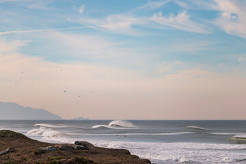 Big Waves Breaks in Northern California near San Francisco