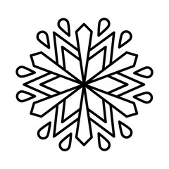 icon of decorative snowflake, line style