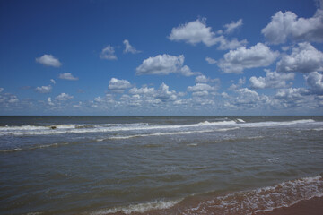 Beach on the coast of the sea of Azov. Kuchuguri