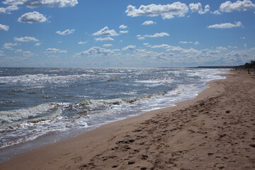 Beach on the coast of the sea of Azov. Kuchuguri