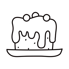 sweet cake icon, line style