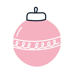 christmas ball icon, half line half color style