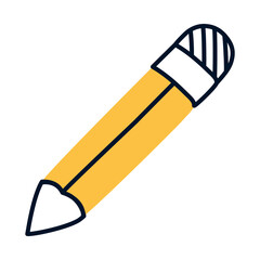 pencil icon image, half line half color style