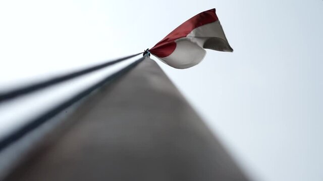 Flag of Indonesia in low angle.