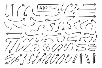 Thin arrow big set drawing doodle collection