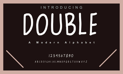 Double font Elegant alphabet letters font and number. Classic Lettering Minimal Fashion Designs. Typography modern serif fonts regular uppercase and numbers. vector illustration