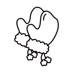 winter gloves icon, line style