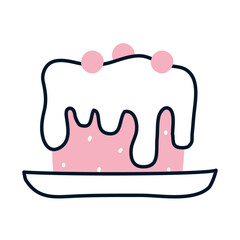sweet cake icon, half line half color style