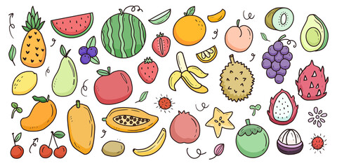 Fruit cartoon big set collection