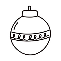 christmas ball icon, line style
