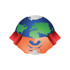 world aids day, hands hugging planet