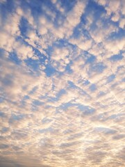 秋の朝空　鱗雲　背景イメージ

