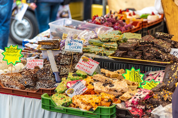 Food market in the Main Market Square over the weekend is very popular with tourists and locals.