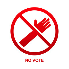 No vote sign isolated on white background vector illustration.