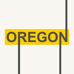Image relative to USA travel. Oregon state name in geometry style design. Creative vintage typography poster concept.