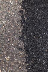 repaired part of the paved road