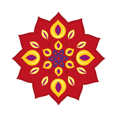 bhai dooj concept, rangoli icon, colorful design