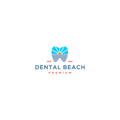 Modern Tooth Teeth Dental on the Beach Logo Design Inspiration