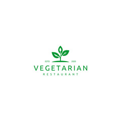 Luxury Fresh Vegetable Leaf with Spoon Fork Knife for Vegan Restaurant Bar Bistro Vintage Retro Logo Design Vector