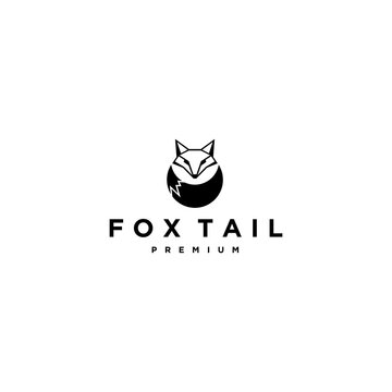 Vector of Fox and Tail Design on White Background