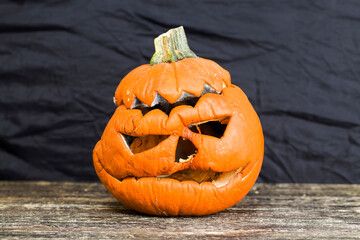 rotten pumpkin lamp for Halloween