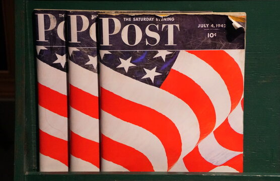 New Orleans, Louisiana, U.S.A - February 4, 2020 - The copies of Post magazine published after World War II
