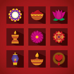 bhai dooj icon set, colorful design