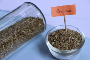 Oregano dry herb, Sweet Marjoram, Oreganum, used add flavor to various dishes and to treat health conditions