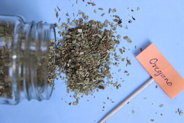 Oregano dry herb, Sweet Marjoram, Oreganum, used add flavor to various dishes and to treat health conditions