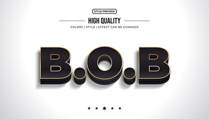 Elegant black and gold text style with 3d bold effect. Editable text effect