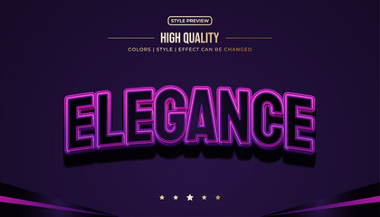 Elegant black and purple text style with embossed and curved effects