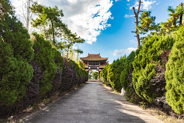 The road from the entrance to Weibao Mountain, Dali, Yunnan, China