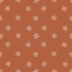 Snow icon brown backround seamless pattern.Great for wrapping paper,srcapbooking,textile,fabric.